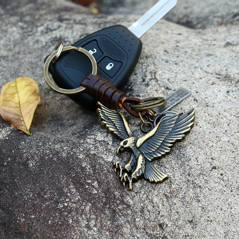 Wholesale Alloy Bronze Eagle Keychain